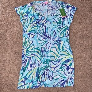 NWT Lilly Pulitzer Duval Dress Pool Blue Stay Cool Sz M